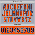 Custom Gray Navy-Orange Bomber Varsity Letterman Two Tone Zipper Jacket