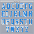 Custom Gray White-Powder Blue Varsity Letterman Two Tone Zipper Jacket