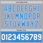 Custom Gray White-Powder Blue Varsity Letterman Two Tone Zipper Jacket