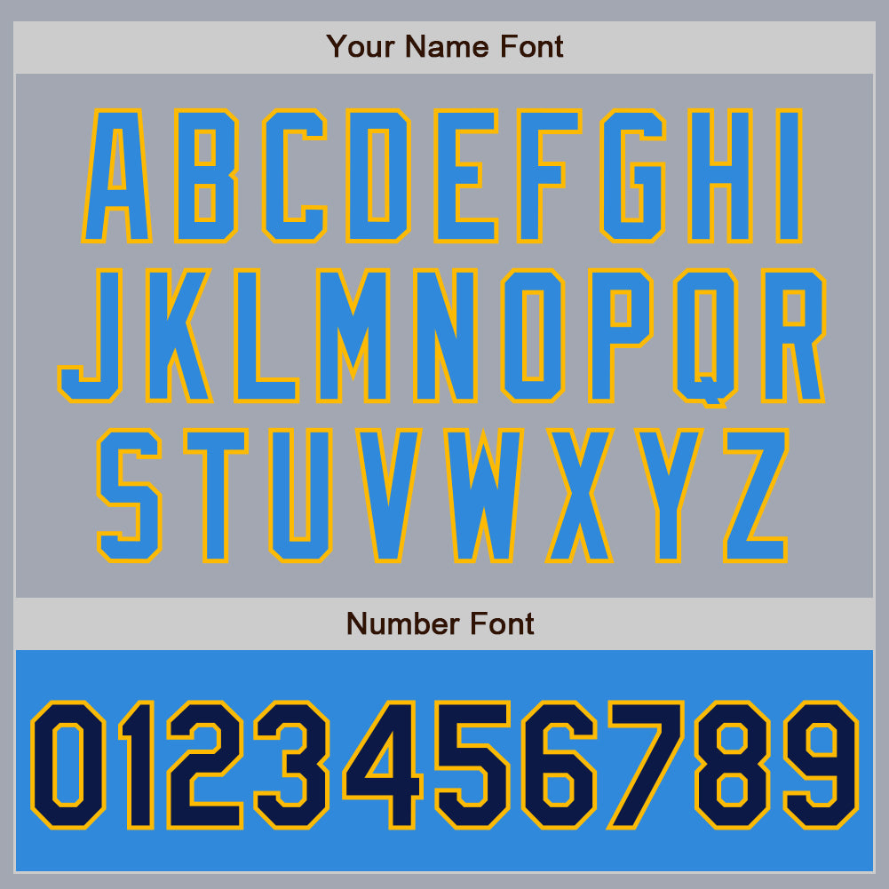 Custom Gray Navy Gold-Powder Blue Varsity Letterman Two Tone Zipper Jacket