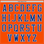 Custom Orange Royal-White Bomber Varsity Letterman Zipper Jacket