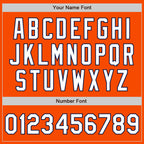 Custom Orange White-Navy Bomber Varsity Letterman Zipper Jacket