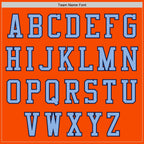 Custom Orange Navy-Light Blue Bomber Varsity Letterman Two Tone Zipper Jacket