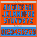 Custom Orange Navy-Powder Blue Bomber Varsity Letterman Two Tone Zipper Jacket