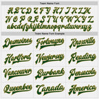 Custom White Green-Old Gold Bomber Full-Snap Varsity Letterman Two Tone Jacket