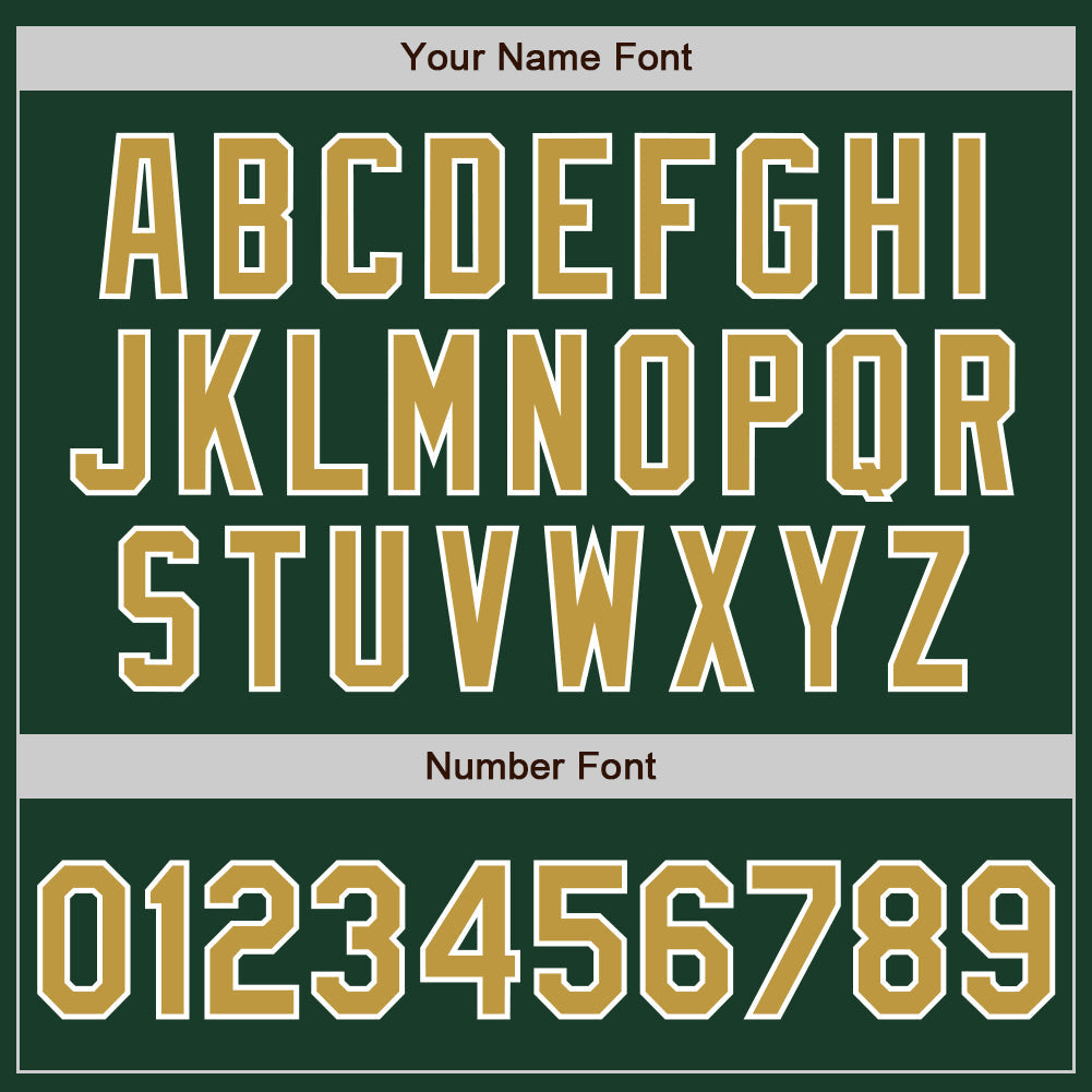 Custom Green Old Gold-White Bomber Full-Snap Varsity Letterman Two Tone Jacket