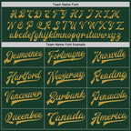 Custom Green Old Gold-Cream Bomber Full-Snap Varsity Letterman Two Tone Jacket