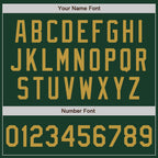 Custom Green Old Gold-Cream Bomber Full-Snap Varsity Letterman Two Tone Jacket