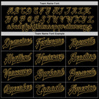 Custom Black Old Gold-Red Bomber Full-Snap Varsity Letterman Jacket