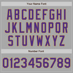 Custom Gray Purple-Old Gold Bomber Full-Snap Varsity Letterman Jacket