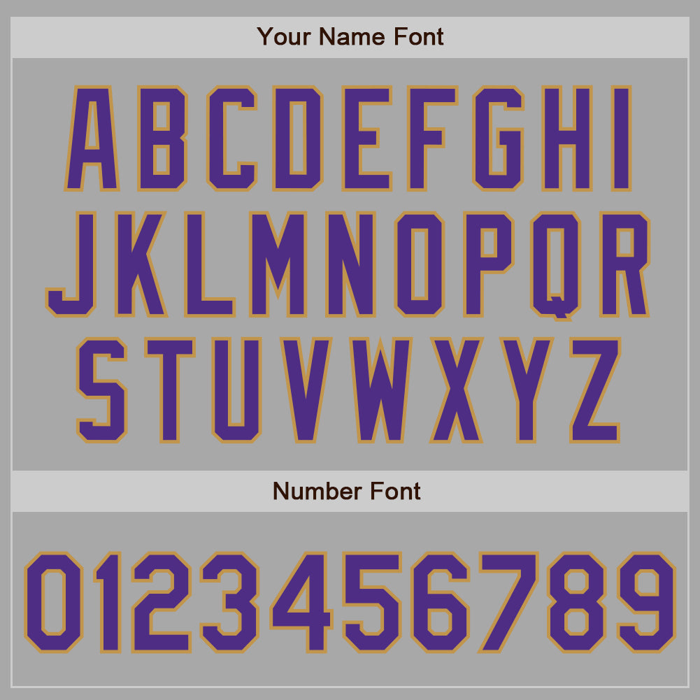 Custom Gray Purple-Old Gold Bomber Full-Snap Varsity Letterman Jacket
