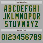 Custom Gray Green-Old Gold Bomber Full-Snap Varsity Letterman Jacket