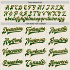 Custom Cream Green-Old Gold Bomber Full-Snap Varsity Letterman Jacket