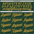 Custom Green Old Gold Bomber Full-Snap Varsity Letterman Jacket
