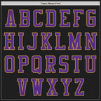 Custom Black Purple-Old Gold Bomber Varsity Letterman Zipper Jacket