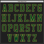 Custom Black Green-Old Gold Bomber Varsity Letterman Zipper Jacket