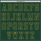 Custom Green Old Gold Bomber Varsity Letterman Zipper Jacket