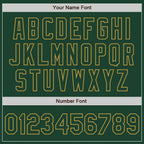 Custom Green Old Gold Bomber Varsity Letterman Zipper Jacket