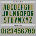 Custom Gray Green-Old Gold Bomber Varsity Letterman Zipper Jacket