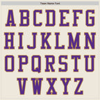 Custom Cream Purple-Old Gold Bomber Varsity Letterman Zipper Jacket