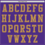 Custom Purple Old Gold Bomber Varsity Letterman Zipper Jacket