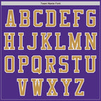 Custom Purple Old Gold-White Bomber Varsity Letterman Two Tone Zipper Jacket
