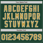 Custom Green Old Gold-White Bomber Varsity Letterman Two Tone Zipper Jacket