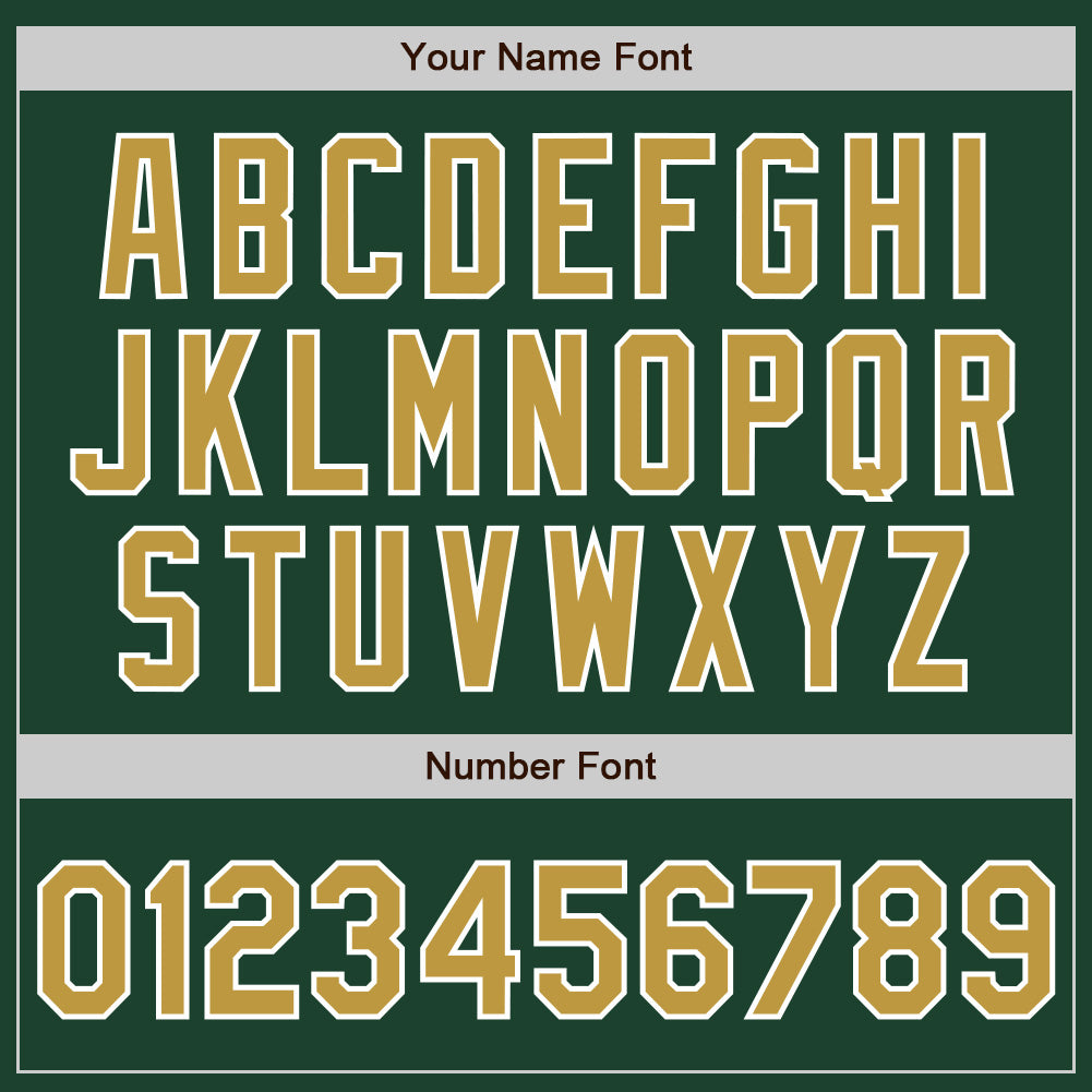 Custom Green Old Gold-White Bomber Varsity Letterman Two Tone Zipper Jacket