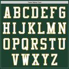 Custom Green White-Old Gold Bomber Varsity Letterman Two Tone Zipper Jacket