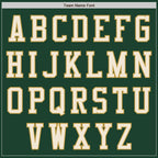 Custom Green Cream-Old Gold Bomber Varsity Letterman Two Tone Zipper Jacket