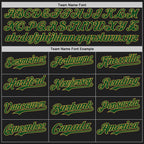 Custom Black Green-Old Gold Bomber Full-Snap Varsity Letterman Hoodie Jacket