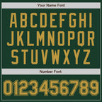 Custom Green Old Gold Bomber Full-Snap Varsity Letterman Hoodie Jacket