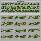 Custom Gray Green-Old Gold Bomber Full-Snap Varsity Letterman Hoodie Jacket
