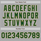 Custom Gray Green-Old Gold Bomber Full-Snap Varsity Letterman Hoodie Jacket