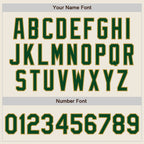 Custom Cream Green-Old Gold Bomber Full-Snap Varsity Letterman Hoodie Jacket
