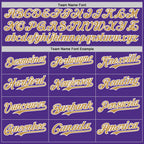 Custom Purple Old Gold-White Bomber Full-Snap Varsity Letterman Two Tone Hoodie Jacket