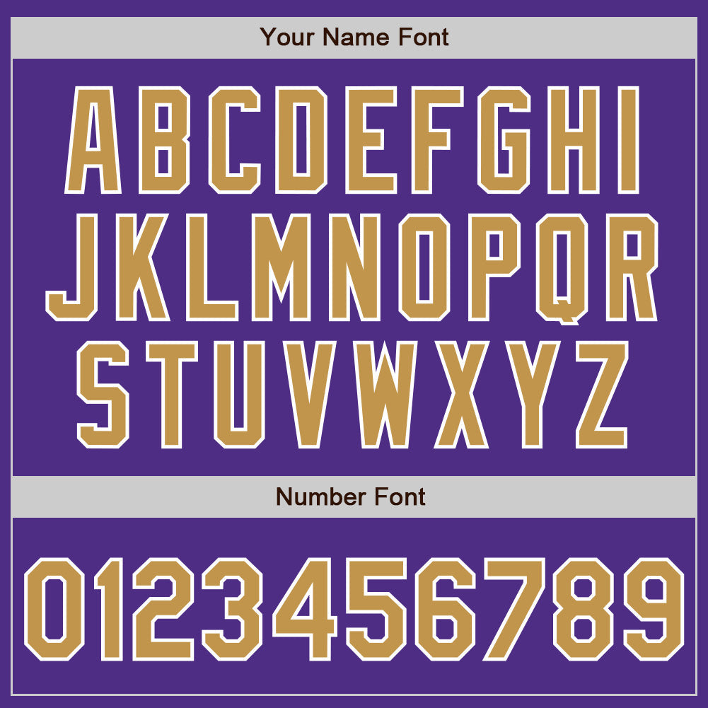 Custom Purple Old Gold-White Bomber Full-Snap Varsity Letterman Two Tone Hoodie Jacket