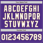 Custom Purple White-Old Gold Bomber Full-Snap Varsity Letterman Two Tone Hoodie Jacket