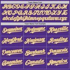 Custom Purple Cream-Old Gold Bomber Full-Snap Varsity Letterman Two Tone Hoodie Jacket