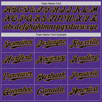 Custom Purple Black-Old Gold Bomber Full-Snap Varsity Letterman Two Tone Hoodie Jacket