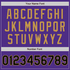 Custom Purple Black-Old Gold Bomber Full-Snap Varsity Letterman Two Tone Hoodie Jacket