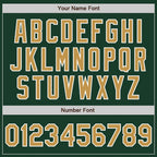 Custom Green Old Gold-White Bomber Full-Snap Varsity Letterman Two Tone Hoodie Jacket