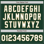 Custom Green White-Old Gold Bomber Full-Snap Varsity Letterman Two Tone Hoodie Jacket