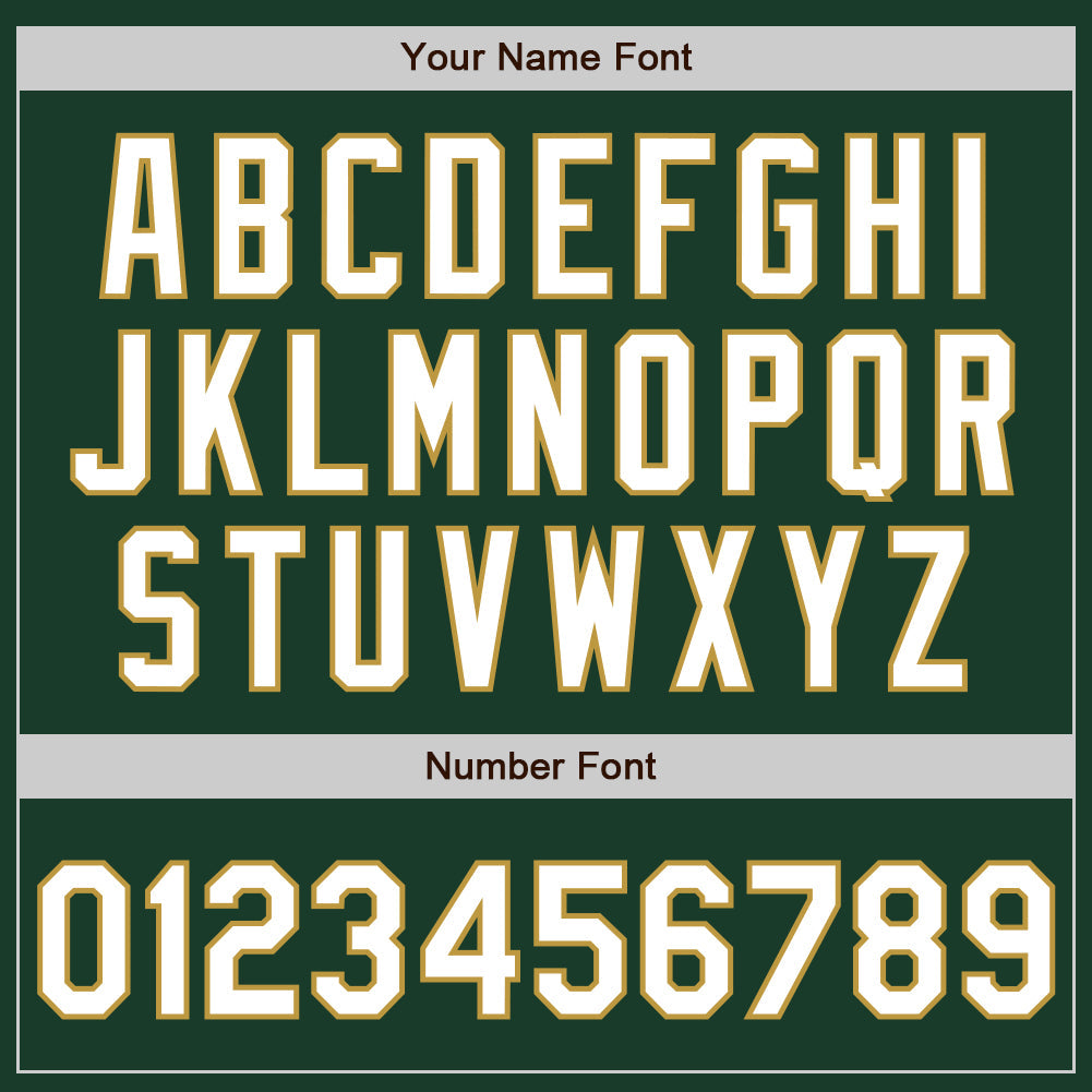 Custom Green White-Old Gold Bomber Full-Snap Varsity Letterman Two Tone Hoodie Jacket