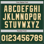 Custom Green Cream-Old Gold Bomber Full-Snap Varsity Letterman Two Tone Hoodie Jacket