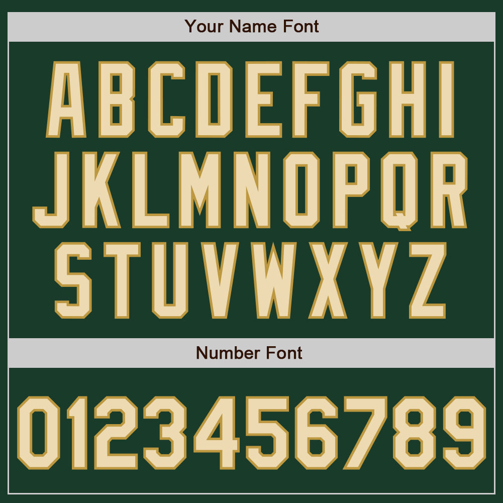 Custom Green Cream-Old Gold Bomber Full-Snap Varsity Letterman Two Tone Hoodie Jacket