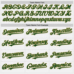 Custom White Green-Old Gold Bomber Full-Snap Varsity Letterman Two Tone Hoodie Jacket