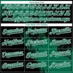 Custom Black Kelly Green-White Abstract Brush Stroke 3D Pattern Design Bomber Full-Snap Varsity Letterman Hoodie Jacket