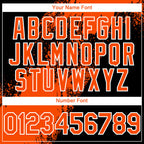 Custom Black Orange-White Abstract Brush Stroke 3D Pattern Design Bomber Full-Snap Varsity Letterman Hoodie Jacket