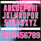 Custom Black Pink Light Blue-White Abstract Brush Stroke 3D Pattern Design Bomber Full-Snap Varsity Letterman Hoodie Jacket